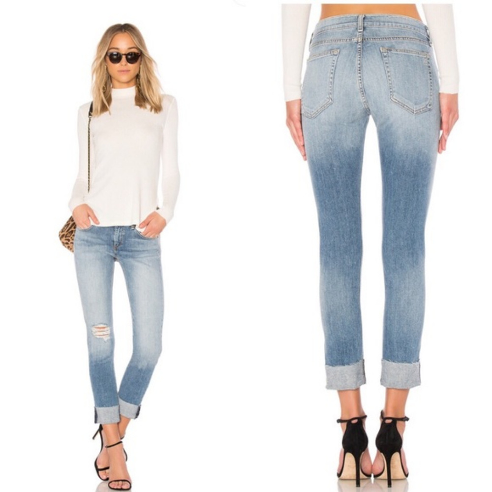 Rag & Bone Dre Distressed Frayed Hem Slim Jeans